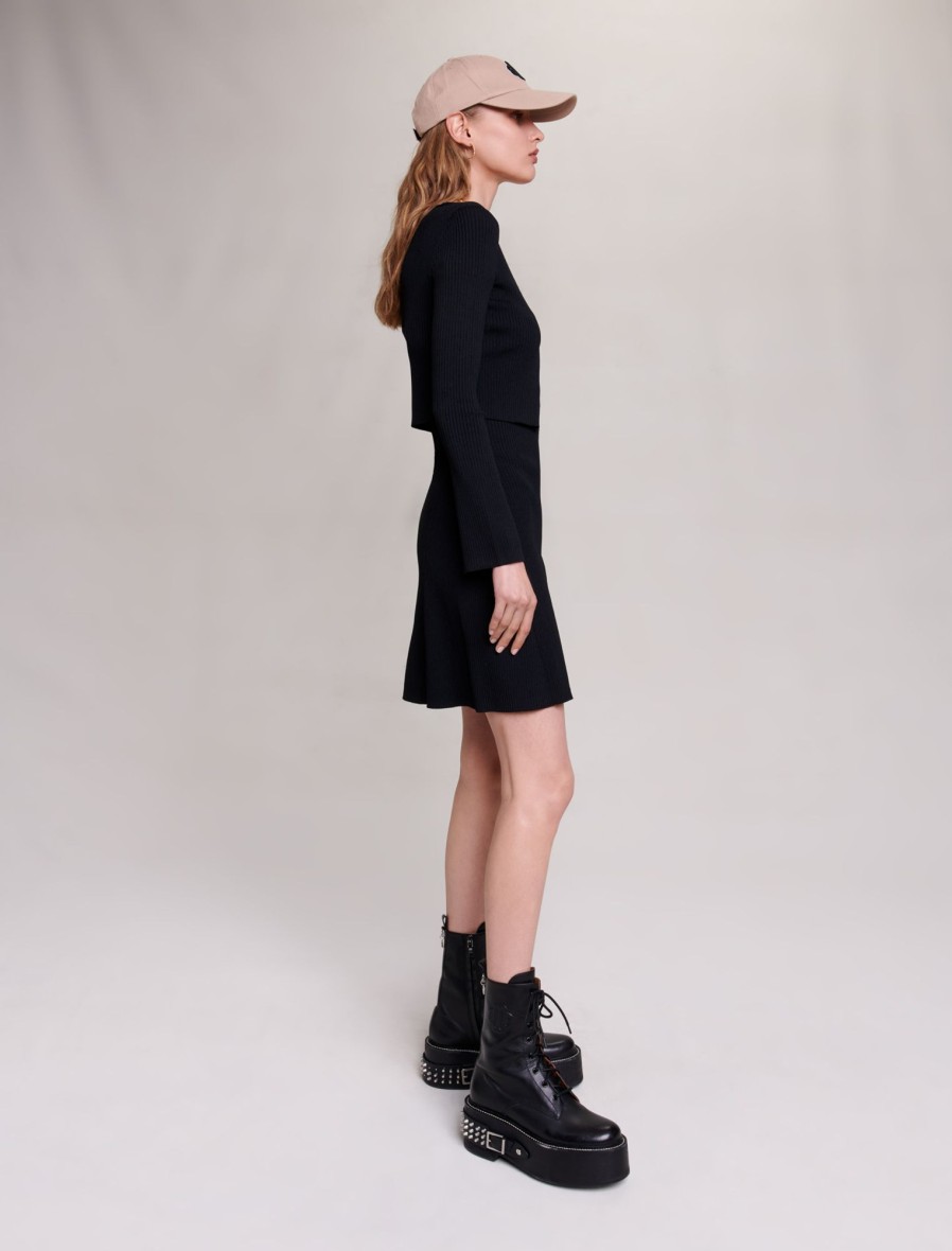 Maje Black Dresses | 2 In 1 Knit Dress