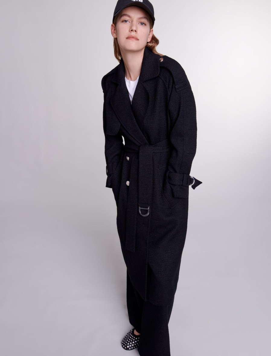 Maje Tweed | Tweed Trench Coat