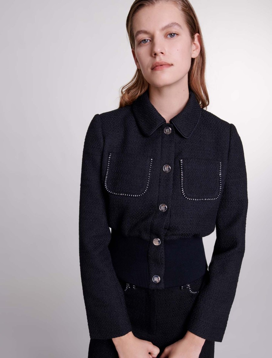 Maje Tweed | Cropped Tweed Jacket