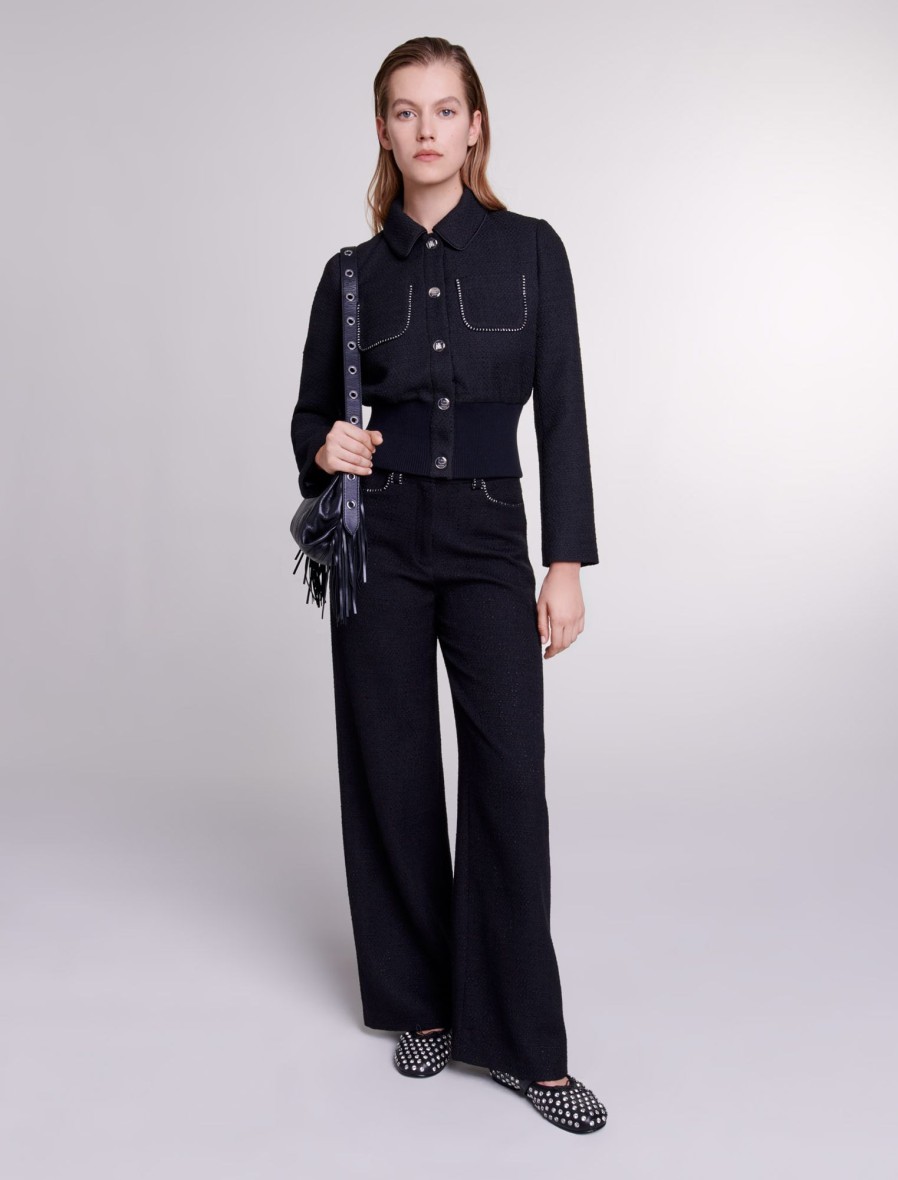 Maje Tweed | Cropped Tweed Jacket