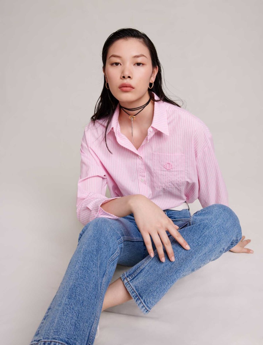 Maje Eco-Friendly Selection | Pink Striped Shirt