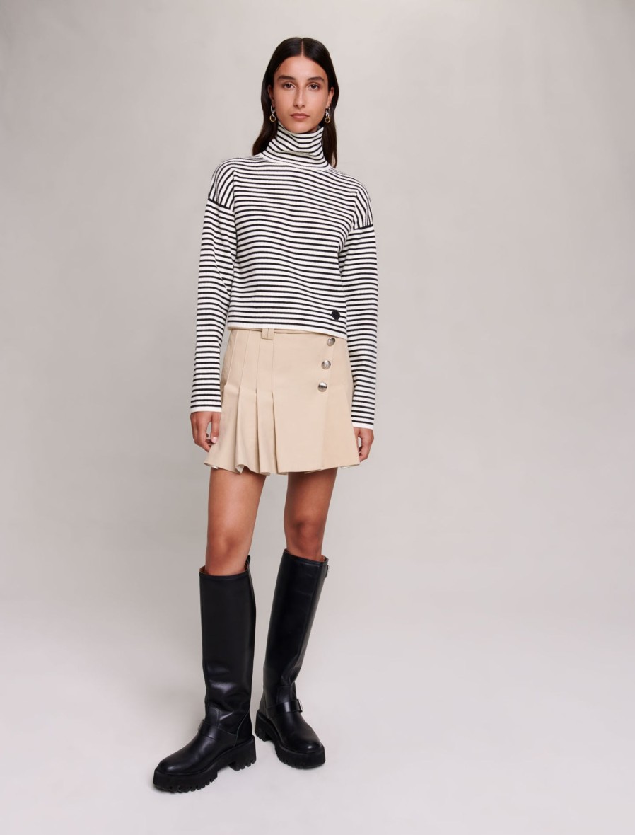 Maje Eco-Friendly Selection | Cropped Striped Pullover