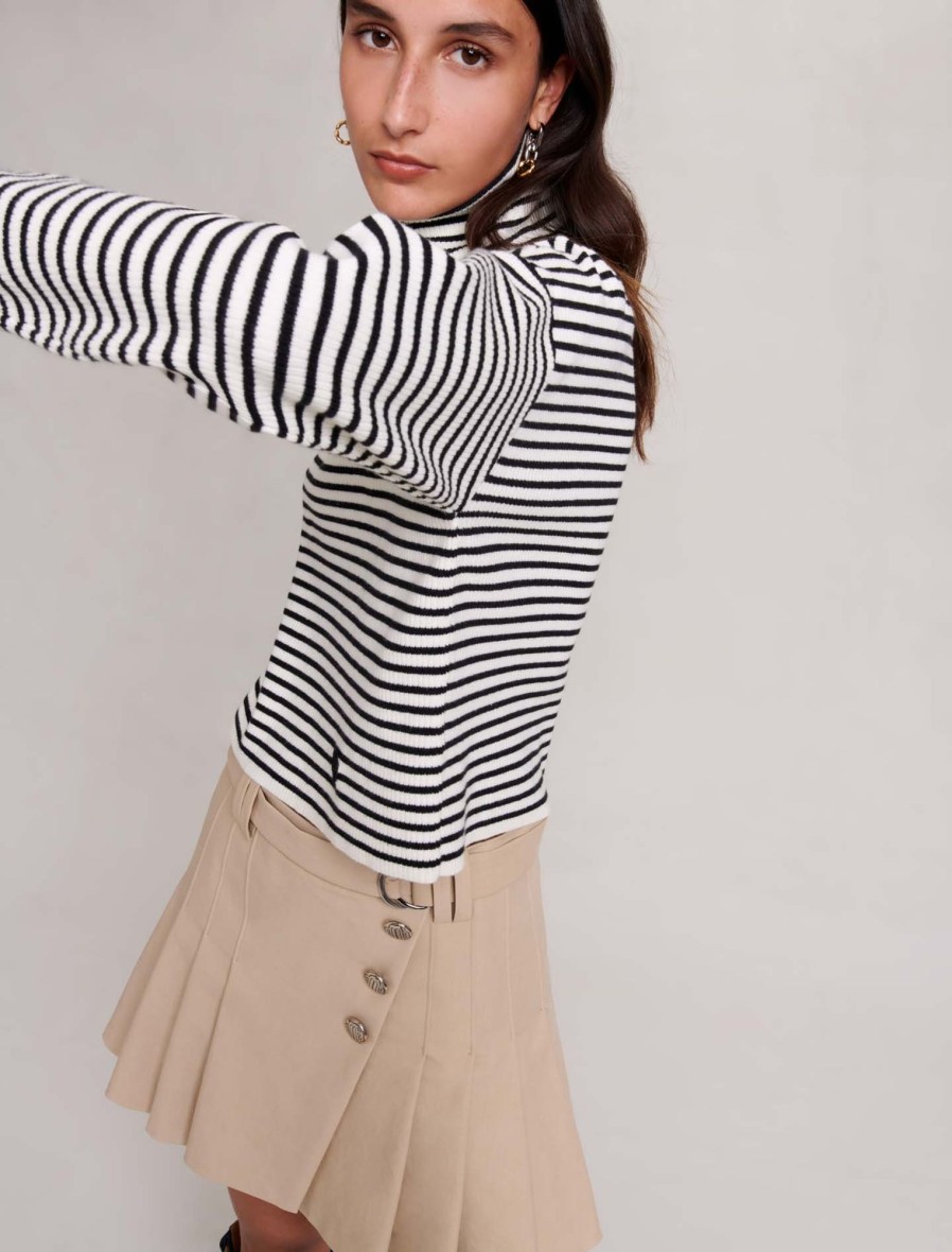 Maje Eco-Friendly Selection | Cropped Striped Pullover