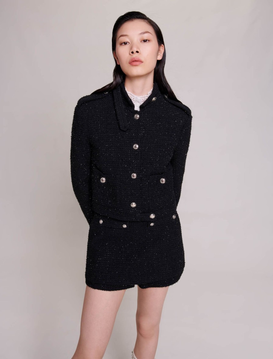Maje Eco-Friendly Selection | Decorative Tweed Cropped Jacket