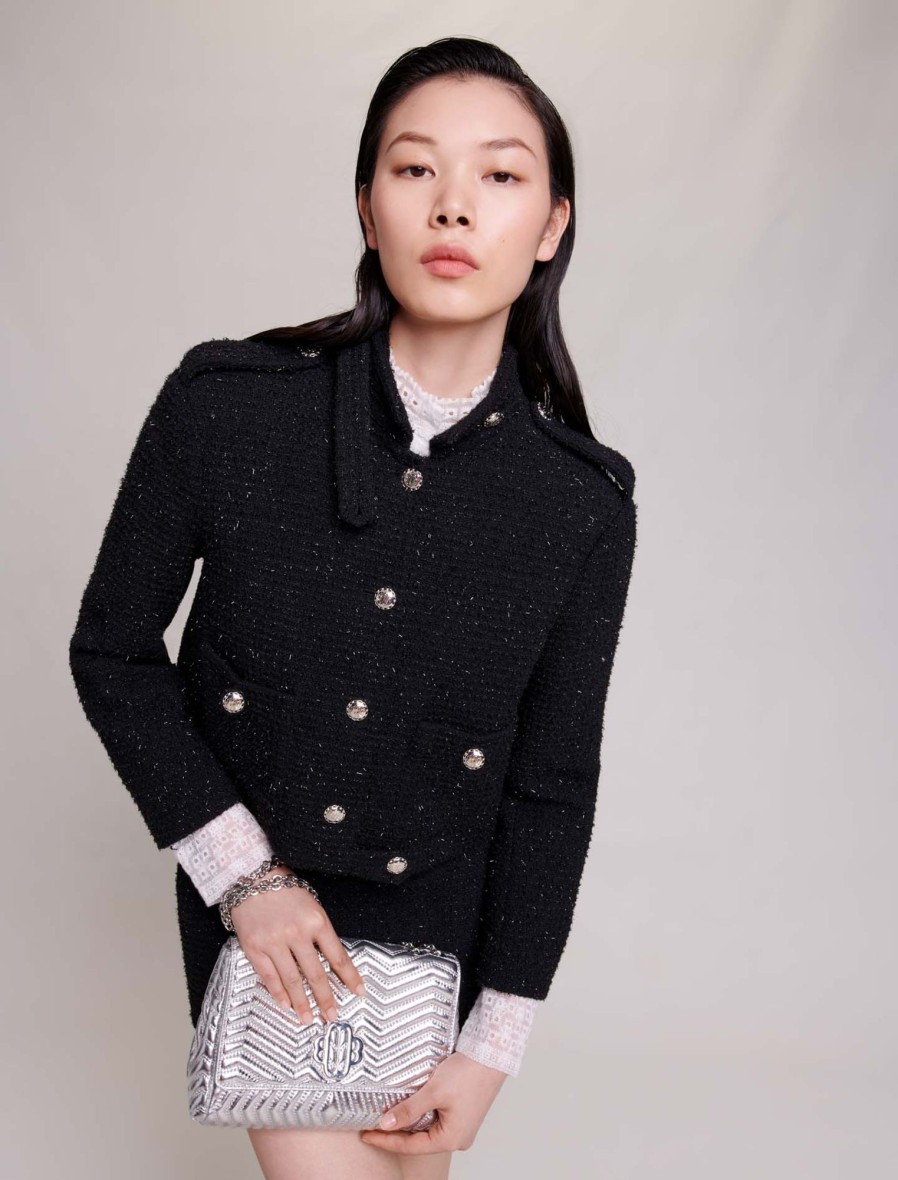 Maje Eco-Friendly Selection | Decorative Tweed Cropped Jacket