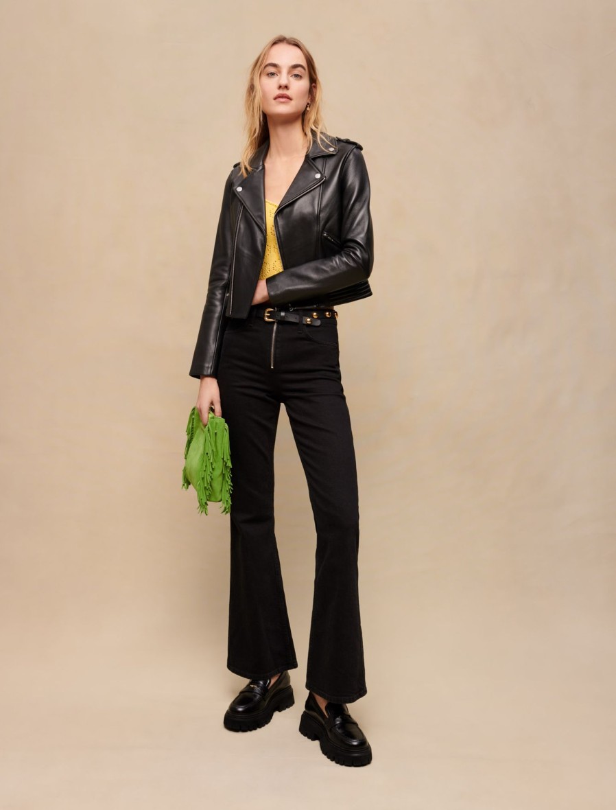 Maje Eco-Friendly Selection | Basaltm Leather Jacket