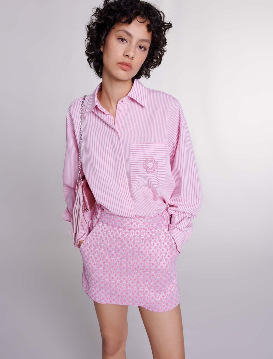 Maje Eco-Friendly Selection | Jacquard Skirt Effect Shorts