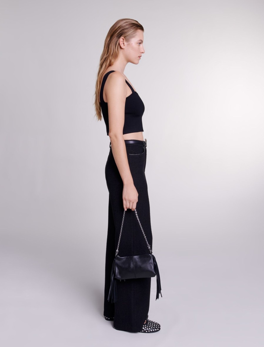 Maje Tweed | Wide Leg Tweed Trousers