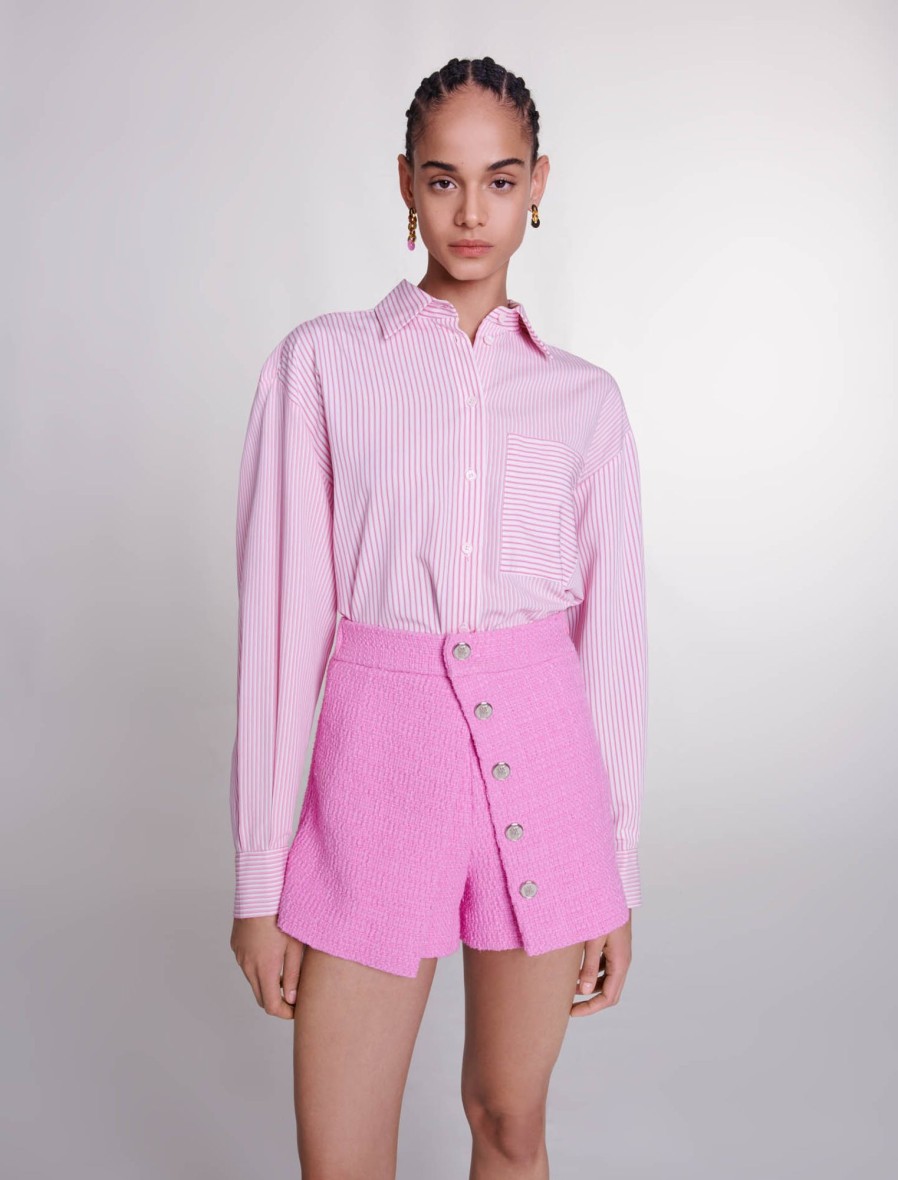 Maje Tweed | Panelled Tweed Shorts
