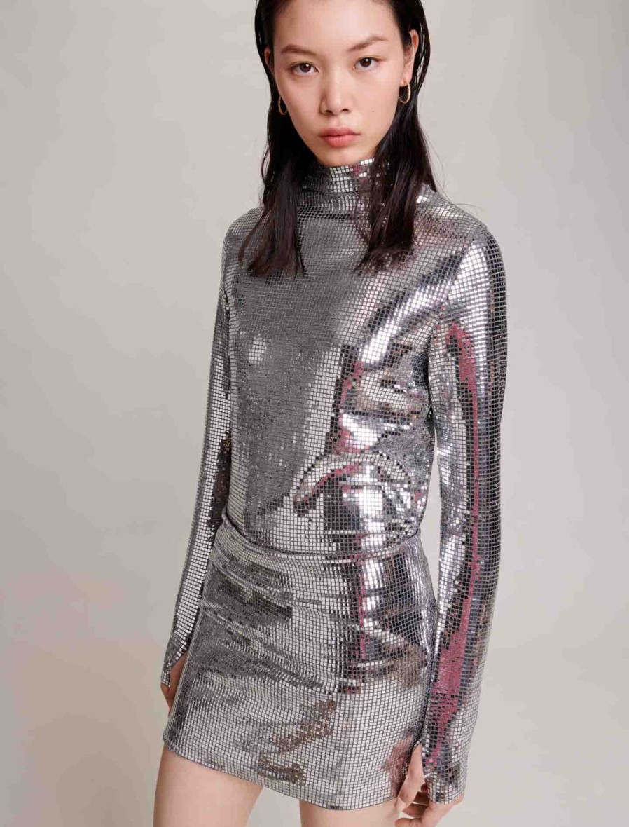Maje Eco-Friendly Selection | Short Skirt With Rhinestones