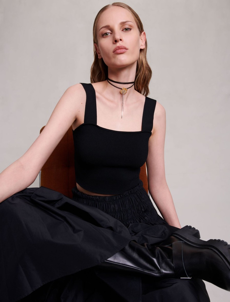 Maje Eco-Friendly Selection | Knitted Crop Top