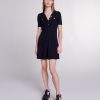 Maje Black Dresses | Polo Collared Knit Dress
