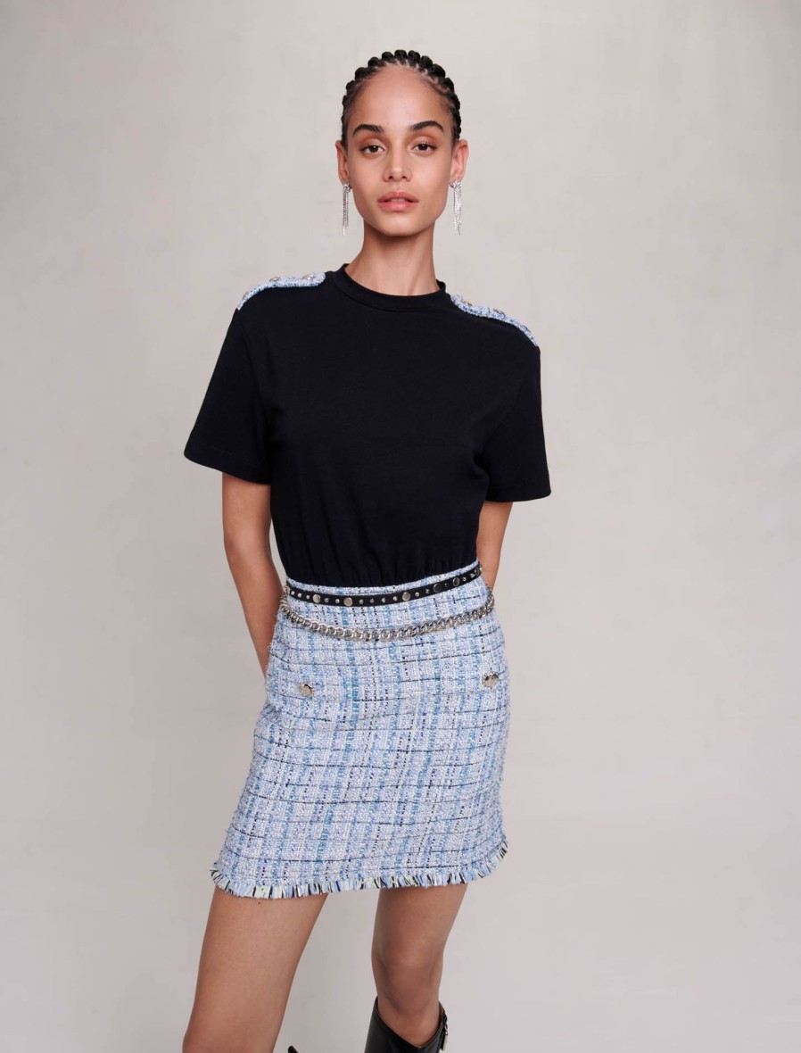 Maje Eco-Friendly Selection | Light Blue Tweed Dress