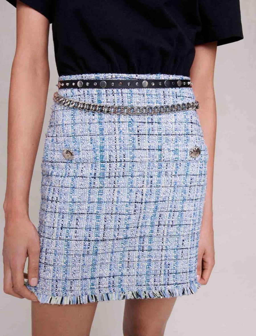 Maje Eco-Friendly Selection | Light Blue Tweed Dress