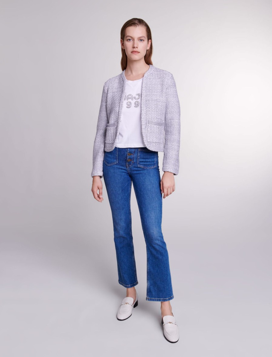 Maje Tweed | Tweed Effect Knit Cardigan