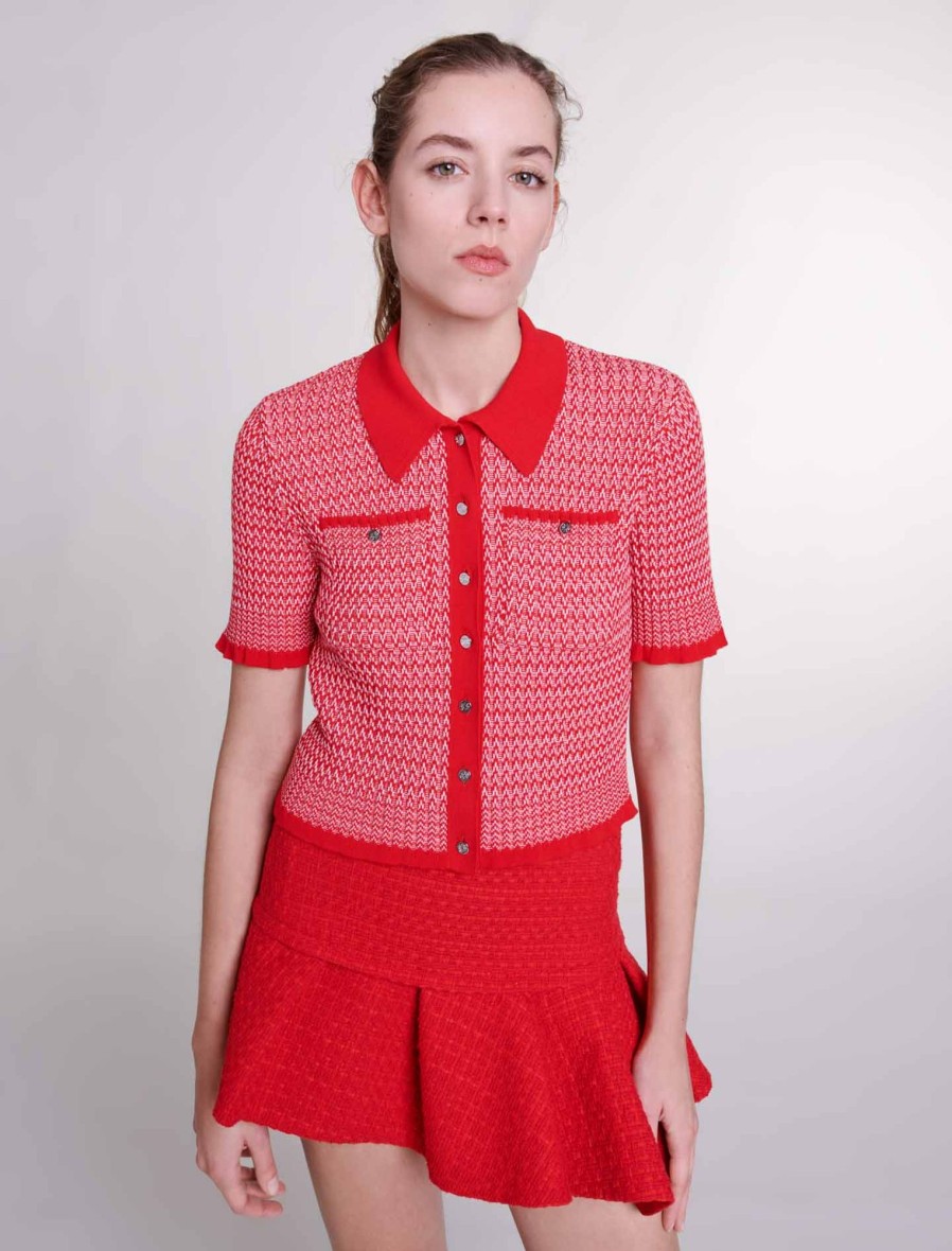 Maje Tweed | Asymmetrical Tweed Miniskirt