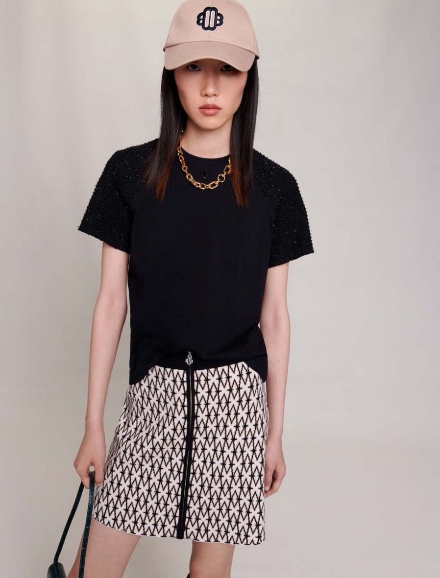 Maje Eco-Friendly Selection | Fancy Tweed Tshirt