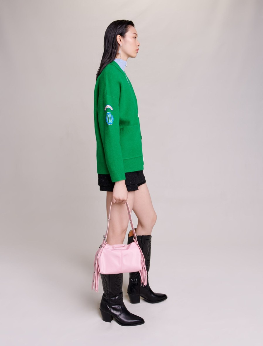 Maje Eco-Friendly Selection | Varsity Style Knitted Cardigan