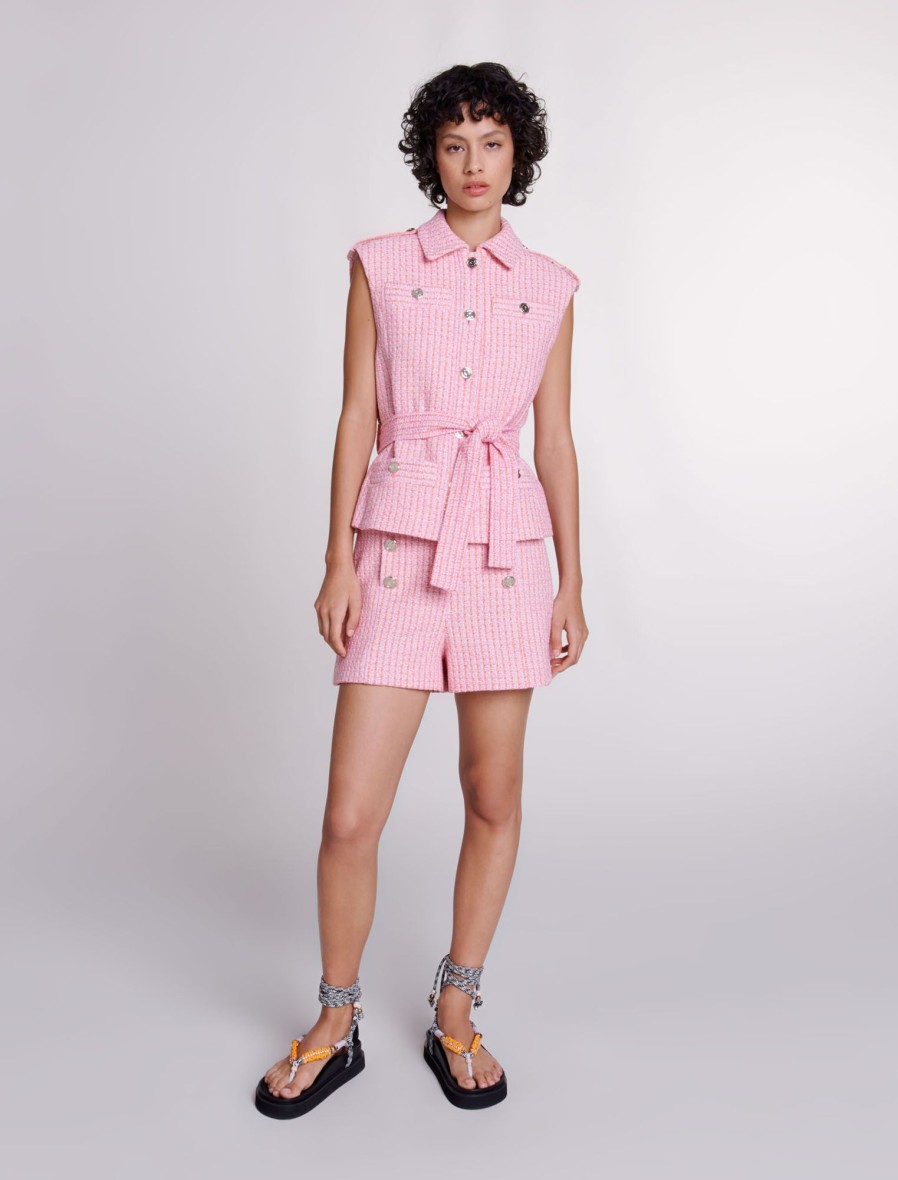 Maje Tweed | Sleeveless Tweed Jacket