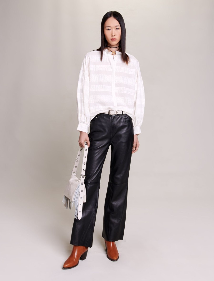 Maje Eco-Friendly Selection | Embroidered Ruffled Shirt