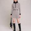 Maje Short Dresses | Short Jacquard Monogrammed Dress