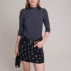 Maje Eco-Friendly Selection | Short Denim Skirt With Rhinestones