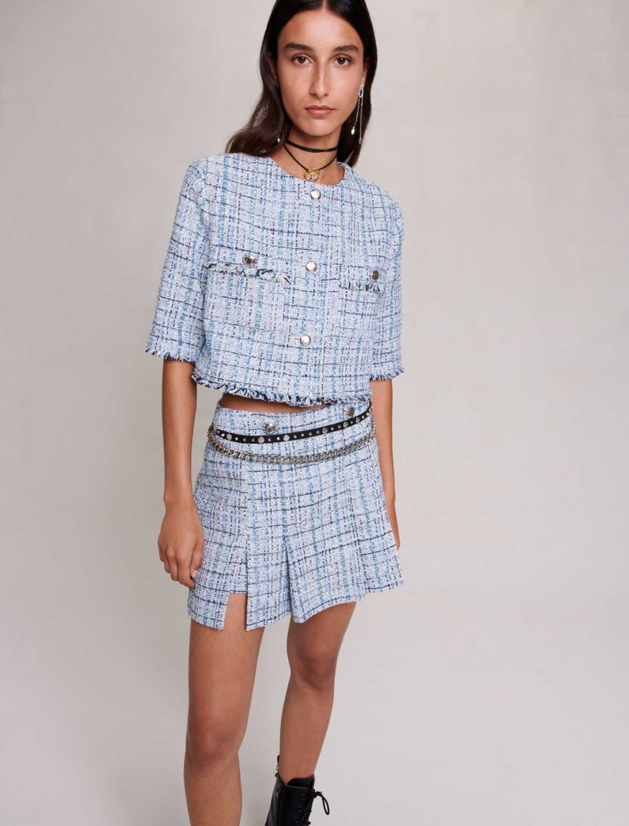 Maje Eco-Friendly Selection | Pleated Tweed Skirt