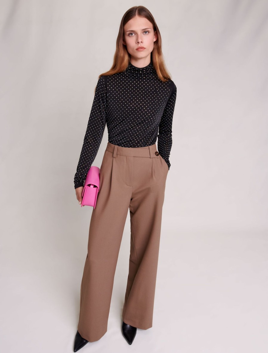 Maje Eco-Friendly Selection | Camel Wide Leg Trousers