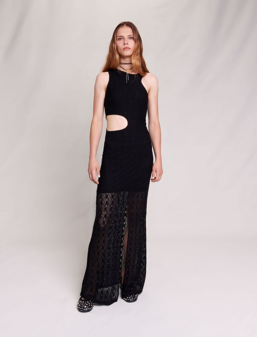 Maje Black Dresses | Lace Maxi Dress