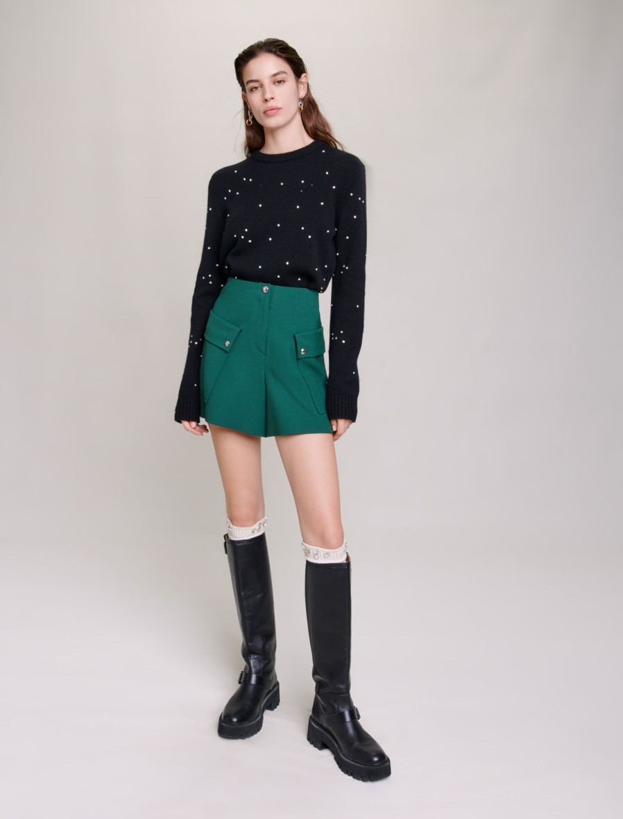 Maje Eco-Friendly Selection | Structured Shorts With Pockets