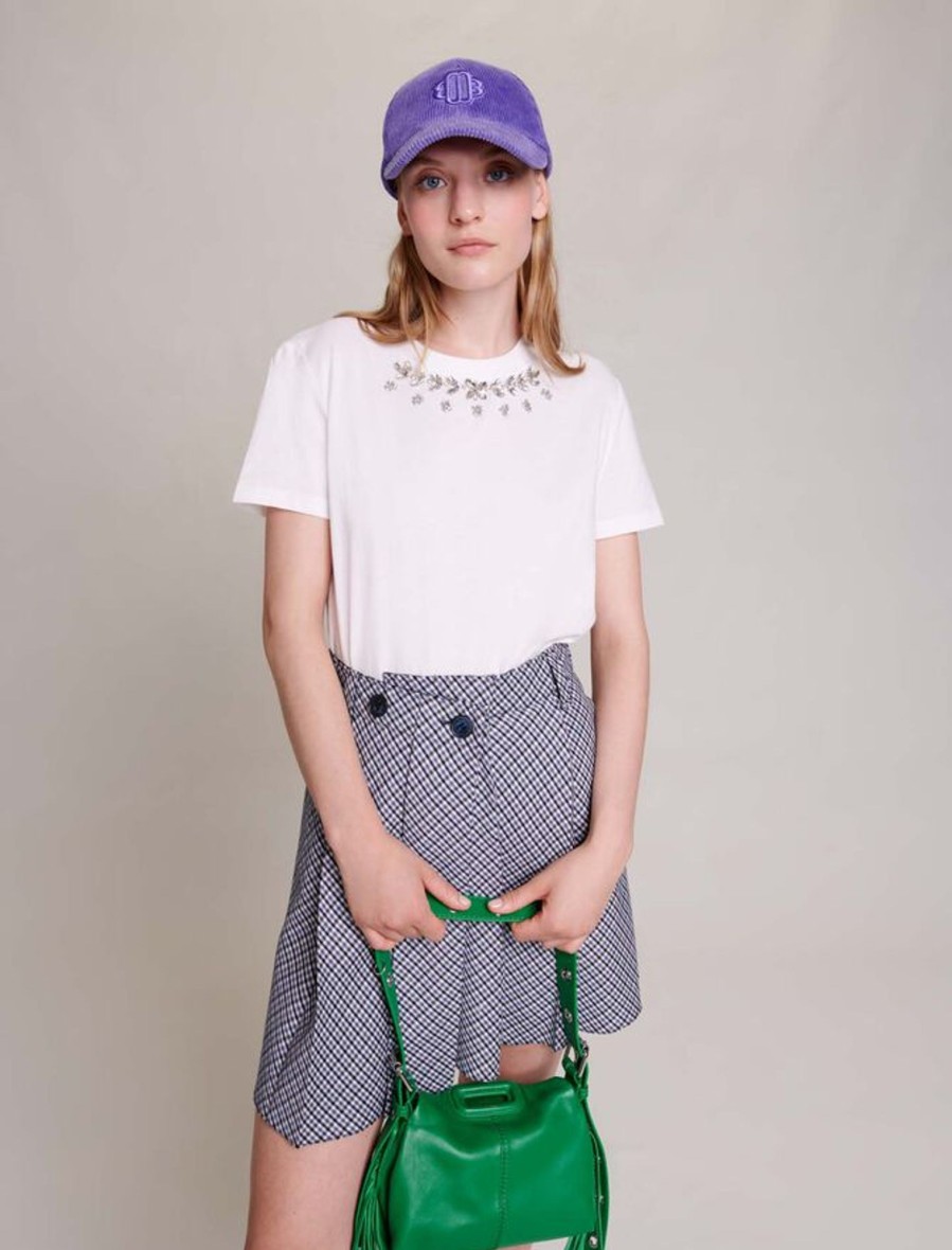 Maje Eco-Friendly Selection | Cotton Tshirt With Rhinestones