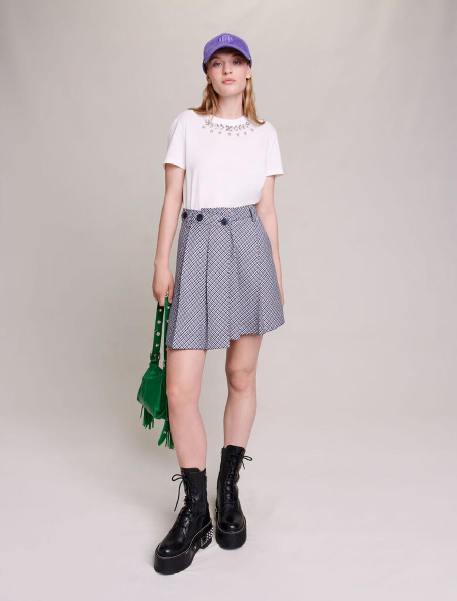 Maje Eco-Friendly Selection | Cotton Tshirt With Rhinestones