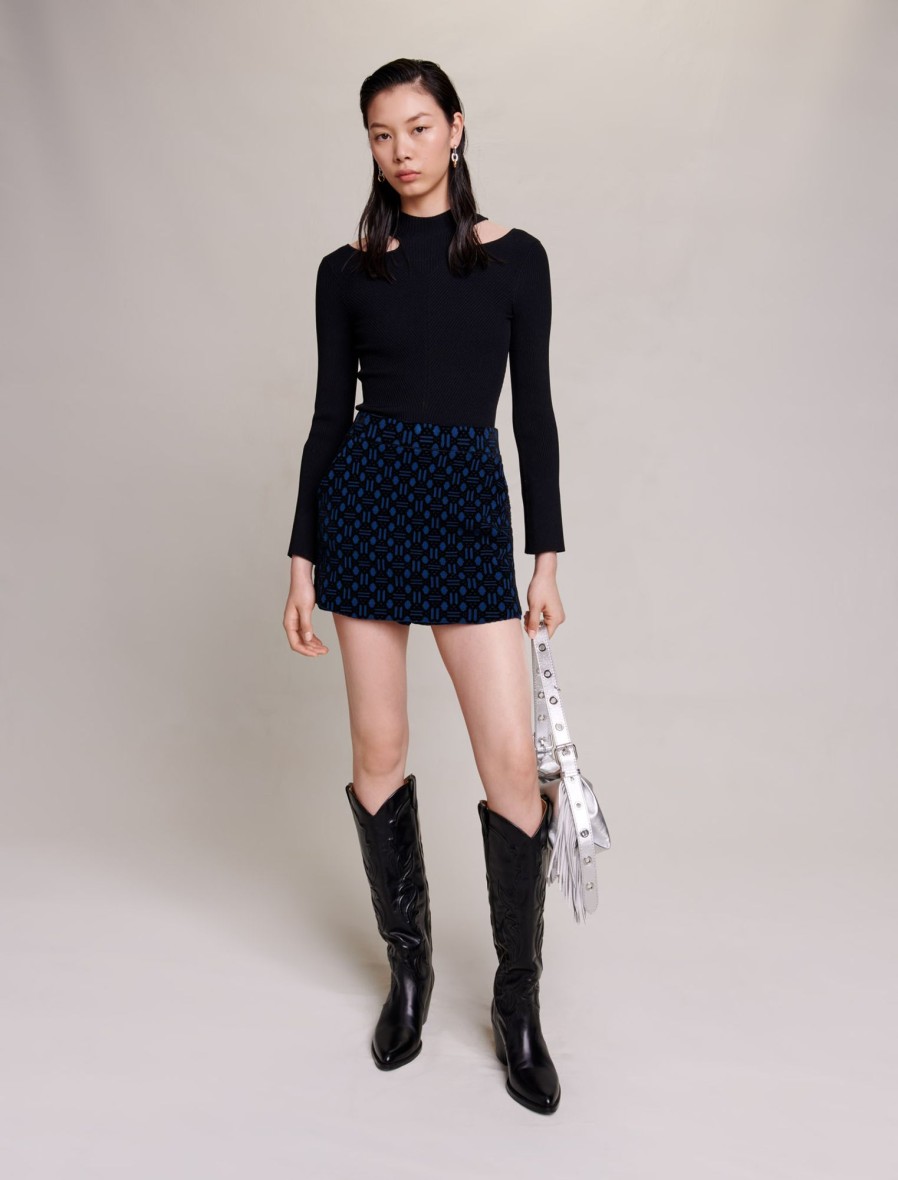 Maje Eco-Friendly Selection | Velvet Jacquard Skort