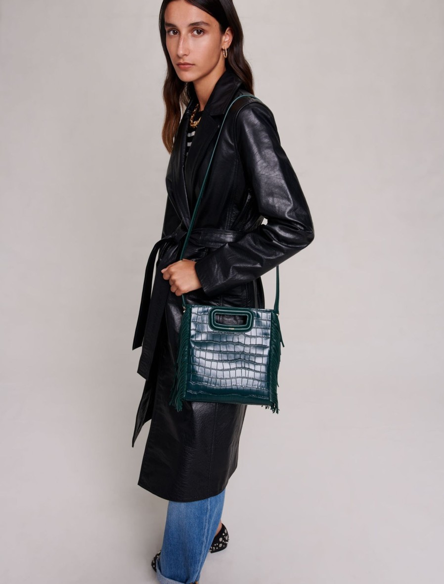 Maje Eco-Friendly Selection | Black Leather Trench
