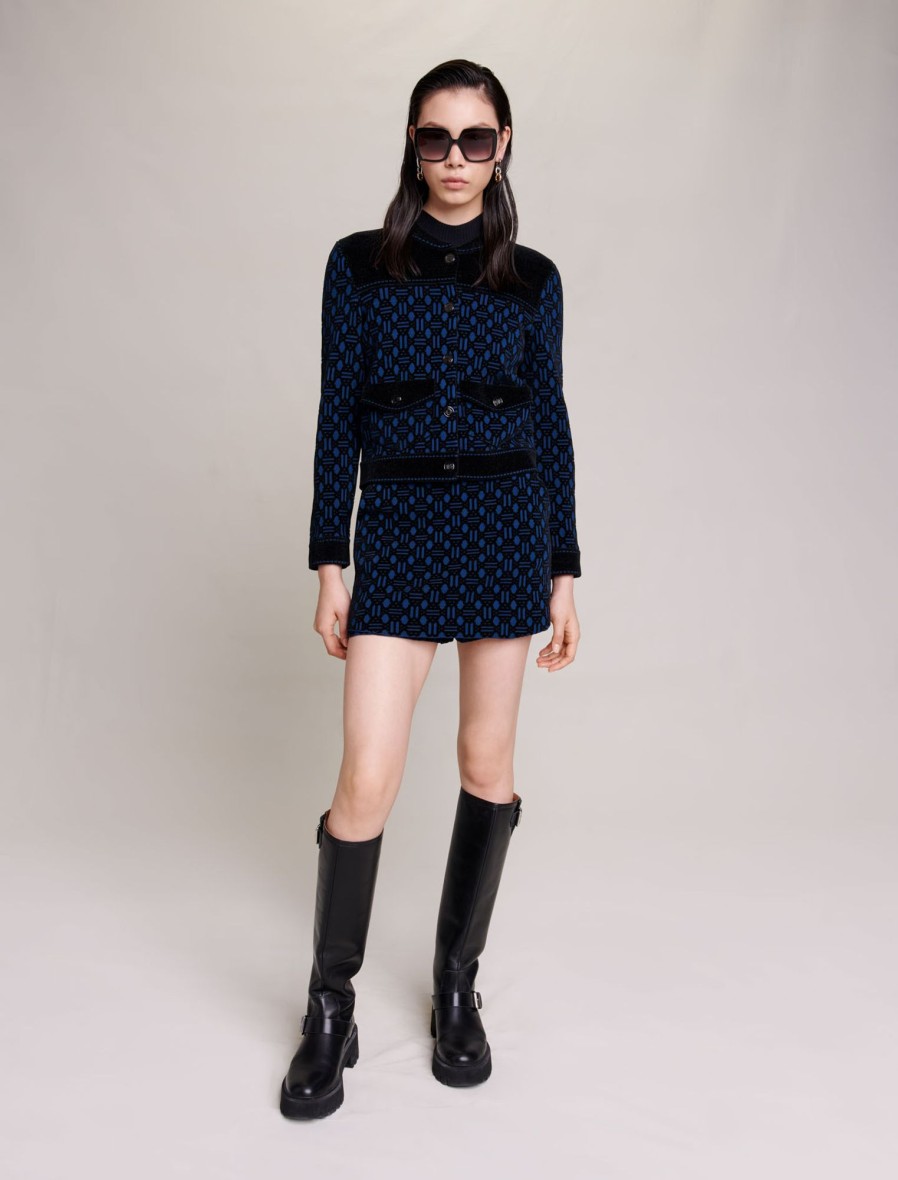 Maje Eco-Friendly Selection | Monogram Pattern Bomber Jacket