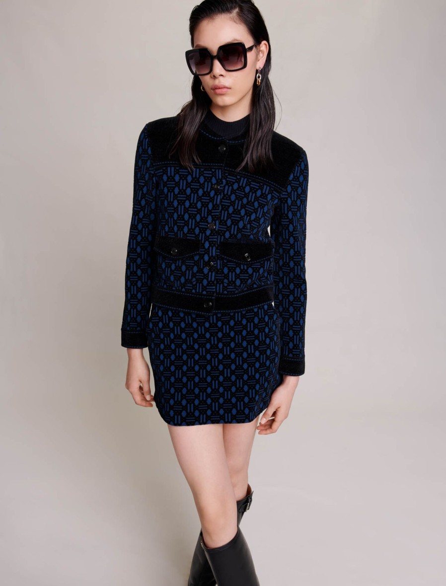 Maje Eco-Friendly Selection | Monogram Pattern Bomber Jacket