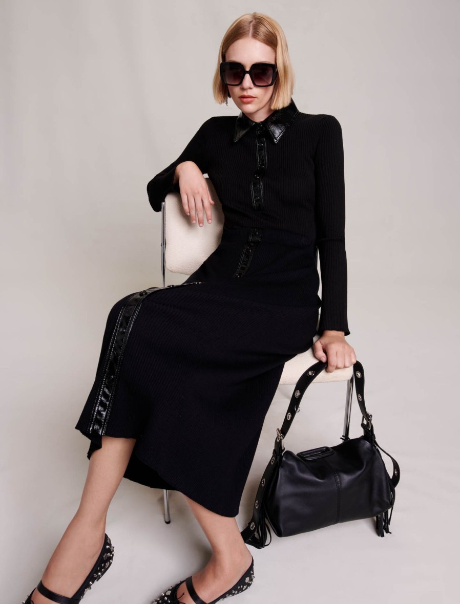 Maje Eco-Friendly Selection | Rib Knit Maxi Skirt
