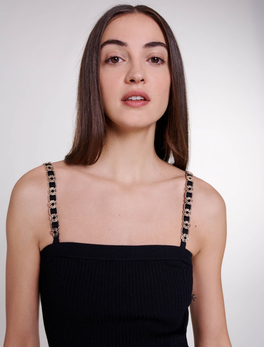 Maje Black Dresses | Knitted Maxi Dress